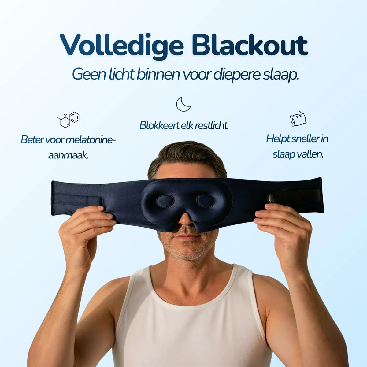 3D Zijden Slaapmasker - Midnight Navy