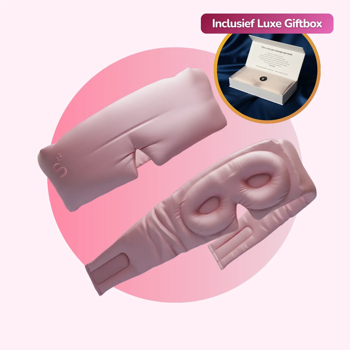 3D Zijden Slaapmasker - Soft Pink