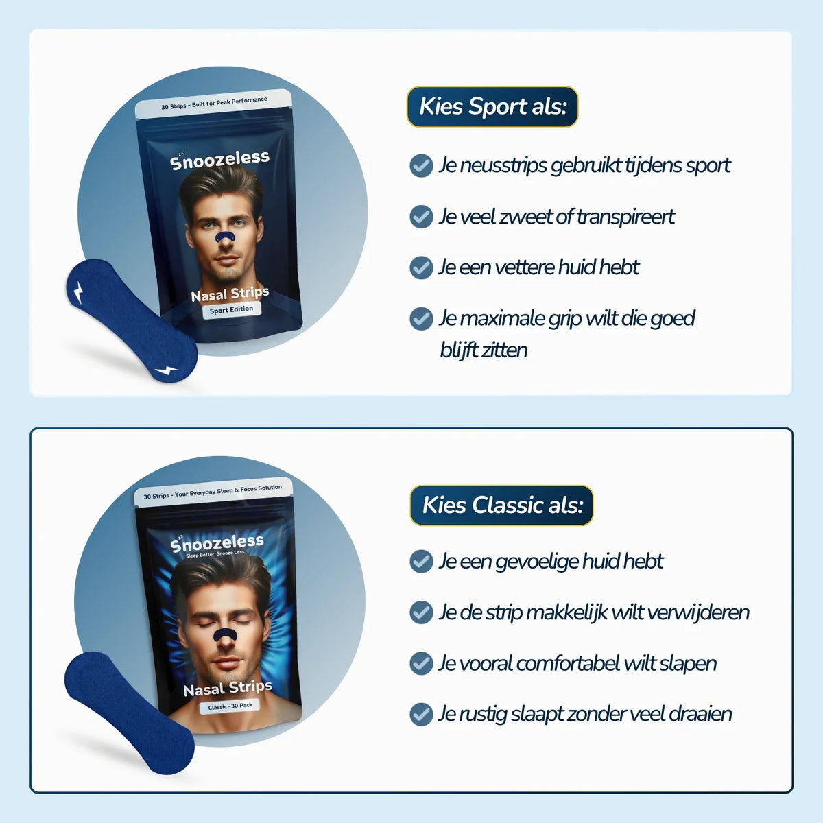 Classic Neusstrips - voor slaap | Blauw